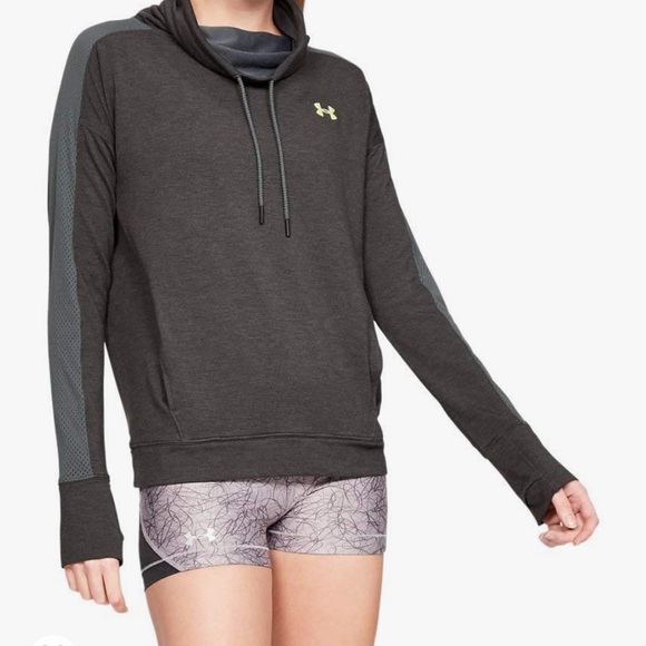 Under Armour Featherweight Fleece Funnel Neck Sweatshirt, 1305498-012, Women’s M - Picture 4 of 5